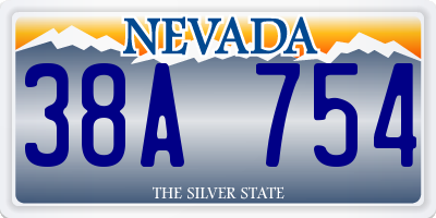 NV license plate 38A754