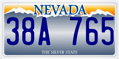 NV license plate 38A765