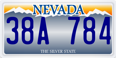 NV license plate 38A784