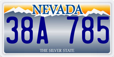 NV license plate 38A785