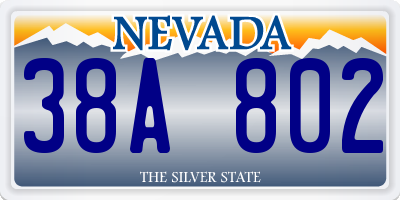 NV license plate 38A802