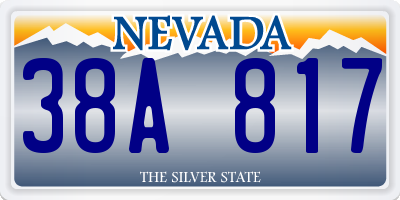 NV license plate 38A817