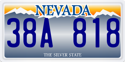 NV license plate 38A818