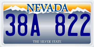 NV license plate 38A822