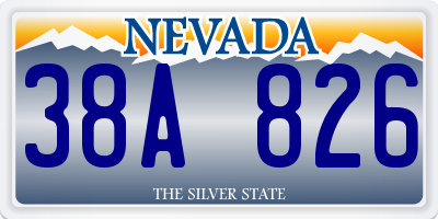 NV license plate 38A826