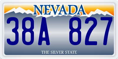 NV license plate 38A827