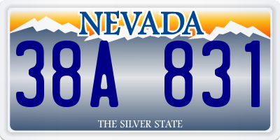 NV license plate 38A831