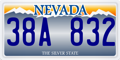 NV license plate 38A832