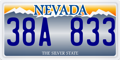 NV license plate 38A833
