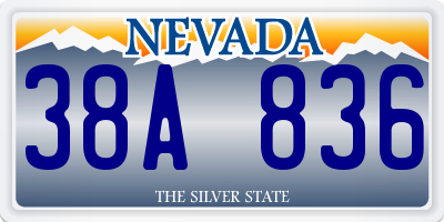 NV license plate 38A836