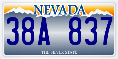 NV license plate 38A837