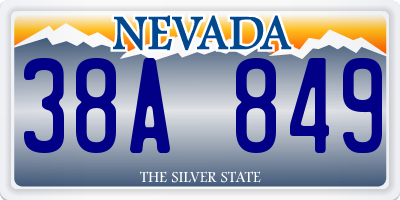 NV license plate 38A849