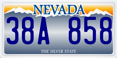 NV license plate 38A858