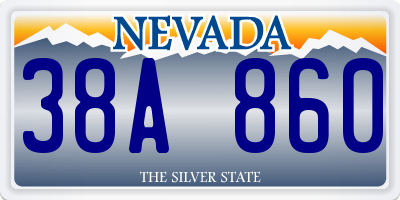 NV license plate 38A860