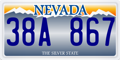 NV license plate 38A867