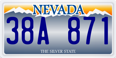 NV license plate 38A871