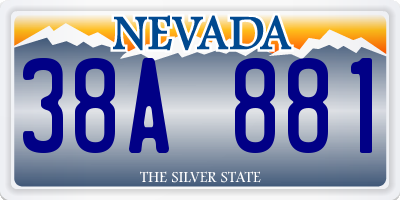 NV license plate 38A881