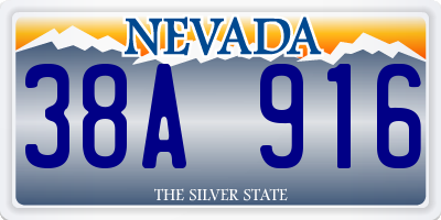 NV license plate 38A916