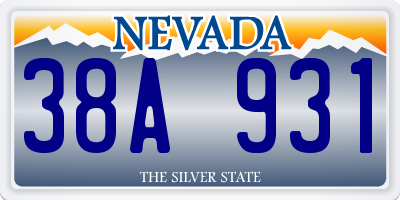 NV license plate 38A931