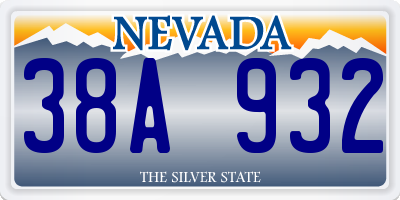 NV license plate 38A932