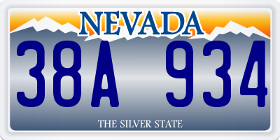 NV license plate 38A934