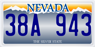 NV license plate 38A943