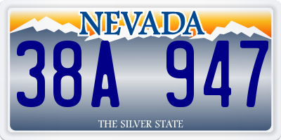 NV license plate 38A947