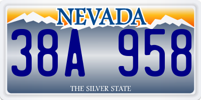 NV license plate 38A958