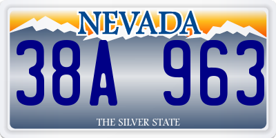 NV license plate 38A963