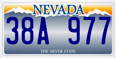 NV license plate 38A977