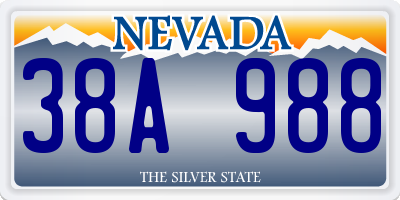 NV license plate 38A988