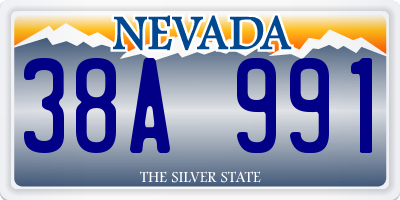 NV license plate 38A991