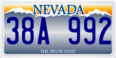 NV license plate 38A992