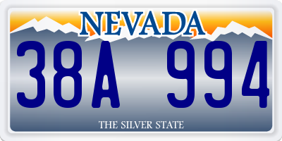 NV license plate 38A994