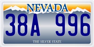 NV license plate 38A996