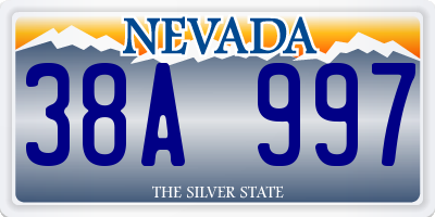 NV license plate 38A997