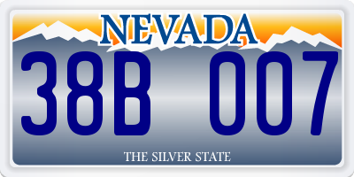 NV license plate 38B007