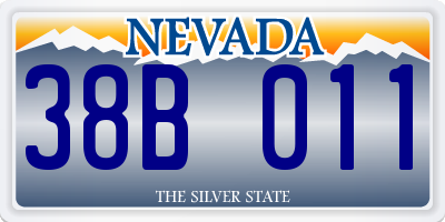 NV license plate 38B011