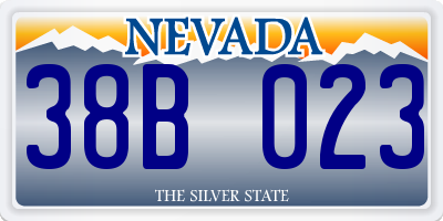 NV license plate 38B023