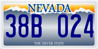 NV license plate 38B024