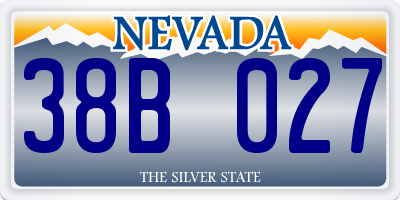 NV license plate 38B027