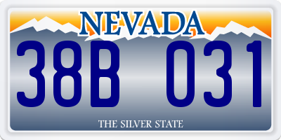 NV license plate 38B031