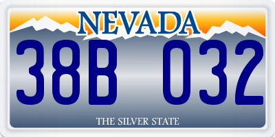 NV license plate 38B032
