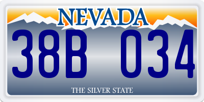 NV license plate 38B034