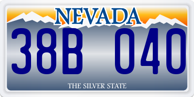 NV license plate 38B040
