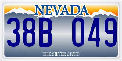 NV license plate 38B049