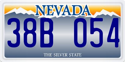 NV license plate 38B054
