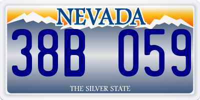NV license plate 38B059