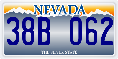 NV license plate 38B062