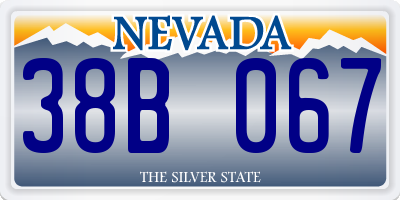 NV license plate 38B067